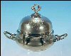 Antique 3-Piece Quadruple Silverplate Domed Butter Dish Peerless Silver Company Silver Plate