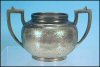 Antique QUADRUPLE SILVERPLATE VICTOR SILVER CO. Silver Plate Neoclassical Sugar Bowl