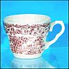Discontinued EIT KINGSWOOD Pink Toile Transferware Ironstone Teacup and Soup Bowl