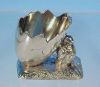 Victorian ROGER SMITH & Co. Quadruple Silverplate Egg Cup Holder Bird Chick Egg Shell