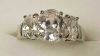3 Stone Diamond Anniversary Ring with 3 Oval CZ Stones