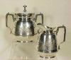 Antique MERIDEN B. Quadruple Silverplate Covered Sugar Bowl & Creamer Set - LARGE A891