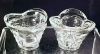 talian Crystal Candlesticks Art Deco Flower Motif