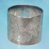 Victorian Silver Plate Napkin Ring Antique Roses #1