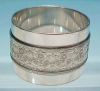 Antique Victorian Silver Plate Napkin Ring Flat Chasing & Hook