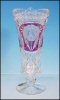 Crystal Vase Cranberry Glass ROSE ANNA HUTTE ECHT BLEIKISTALL West Germany 24% Lead Crystal A970