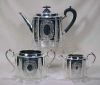Ornate Antique MARTIN, HALL & CO. SILVER Silverplate Tea Set Sheffield, England #1870 A993