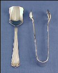 English M. S. Ltd. Silver Plate (E.P.N.S.) Sugar Service Set Sugar Shovel & Sugar Tongs Sheffield, England