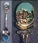 Vintage Silverplate & Enamel Collectible Souvenir Spoon HM Tower of London