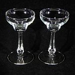 Vintage Pair Clear Glass CHAMPAGNE or SHERBETS Hexagon Stems