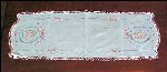Vintage Handmade Crochet Lace & Needlepoint on White Cotton Linen TABLE RUNNER DRESSER SCARF 37" x 12.5"