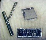 Vintage STERLING SILVER Tie Tack / Tie Tac Hand Engraved