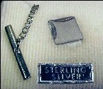 Vintage STERLING SILVER Tie Tack / Tie Tac Hand Engraved