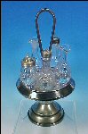 Antique MERIDEN SILVER PLATE CO. Quadruple Silverplate Dinner Cruet Caster Set