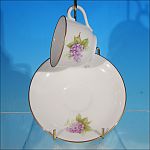 Vintage OKURA Porcelain China Demitasse Teacup Tea Cup & Saucer Set - LILAC