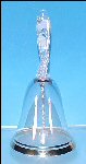 Vintage 1981 SASAKI CRYSTAL, JAPAN 24% LEAD CRYSTAL Glass Dinner Bell Etched Florals & 18K Gold Bands - Danbury Mint