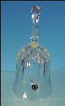 Vintage Glass Dinner Bell 7" Deep Diamond & Vertical Cuts Black Glass Bead Clapper