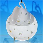 Vintage BOHEMIA Porcelain Tea Cup (teacup) & Saucer Set Czechoslovakia Pastel Flowers