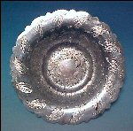 Vintage Ornate Silverplate Engraved Sandwich Plate BENEDICT - Rose Leaf #2414