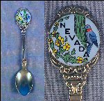 Vintage Enamel Collectible Souvenir Spoon NEVADA by DAJ Holland