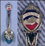 Vintage Collectible Enamel Souvenir Spoon VIRGINIA