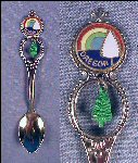 Vintage Collectible Souvenir Enamel Spoon OREGON / Pine Tree Charm