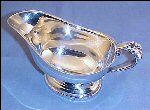 Vintage Silverplate Pedestal GRAVY BOAT SAUCE BOAT Ornate Floral Handle