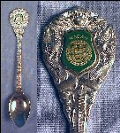 Vintage Silver Tone & Enamel Collectible Souvenir Spoon  MACAU