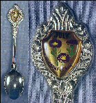 Silver Tone JULY / CORNFLOWER Collectible Souvenir Spoon