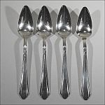 Vintage WILSHIRE Silver Plate Grapefruit Orange Fruit Spoons Set of Four (4)  c. 1933