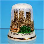 Vintage COTSWOLD Fine English China Thimble England The Lincoln Cathedral / The Lincoln Imp