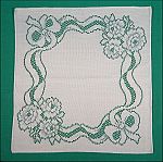 Vintage Lace Square Doily Napkin Table Runner Ecru Flowers & Bows