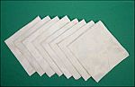 Set of 8 Silky Fine Floral & Leaf Damask Linen Dinner Table Napkins Vintage Creamy Winter White