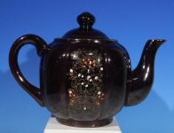 Pre-War Moriage Glazed REDWARE Japanese Teapot JAPAN