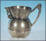 The Hard White Metal Co. TRIPLE SILVERPLATE Silver Plate Antique Creamer Pitcher