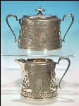 Walker & Hall Sheffield Silverplate Sugar Bowl & Creamer Set #11